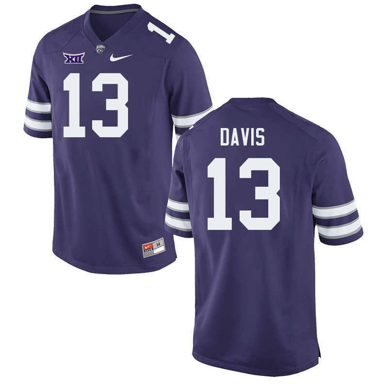 Kansas State Wildcats #13 Andre Davis College Football Jerseys Stitched-Purple